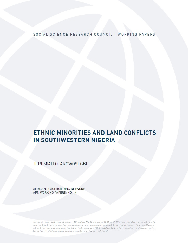 Ethnic Minorities and Land Conflicts in Southwestern Nigeria – Social ...